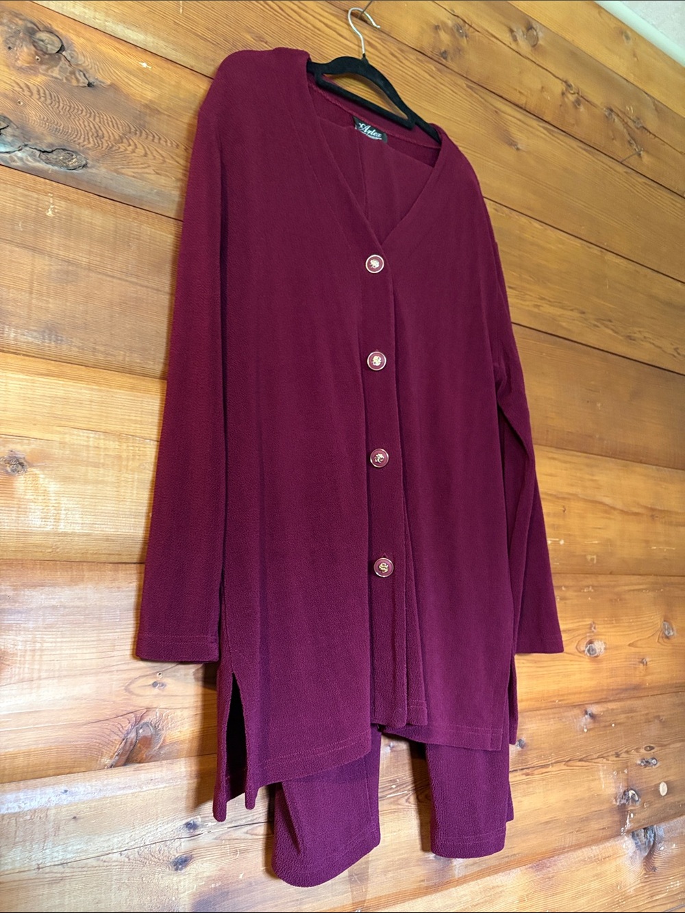 1990’s Antex Collection Burgundy Lounge Set | Top & Pants